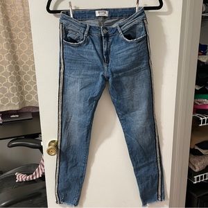 Zara jeans with sequin stripe